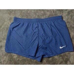 Mens Nike Team 10k Running 1.5" Shorts Blue Size Large Brief Liner Mesh Side